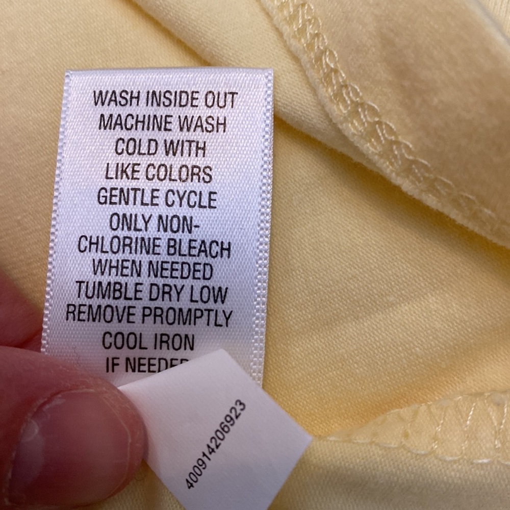 Yellow Lace V-Neck Short Sleeve Shirt M - Picture 8 of 8